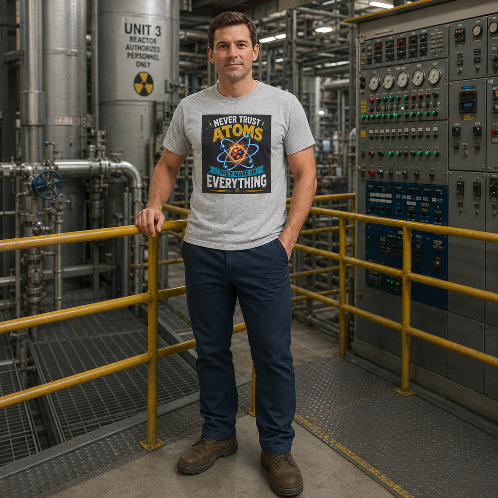 Never Trust Atoms Funny Science Graphic T-Shirt