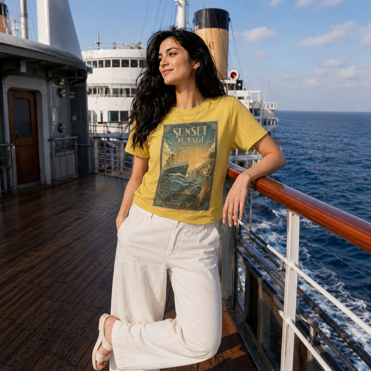 Sunset Voyage Sailing Travel Classic Fit T-Shirt