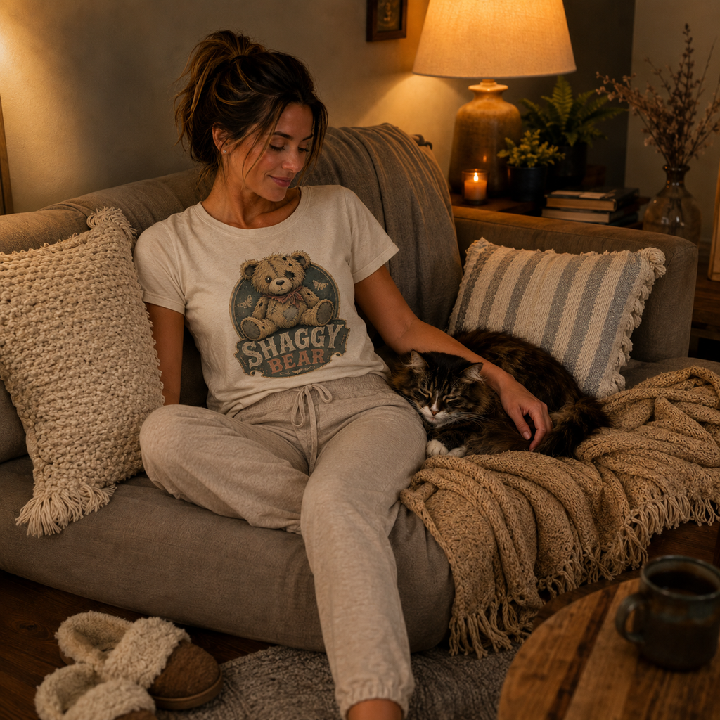 Shaggy Bear Logo Classic Fit Graphic T-Shirt