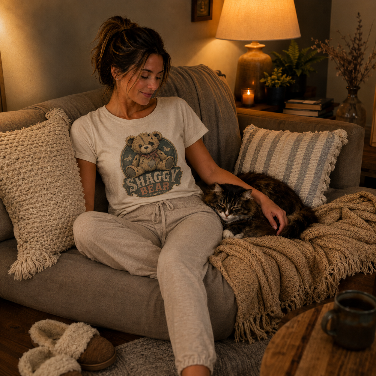 Shaggy Bear Logo Classic Fit Graphic T-Shirt