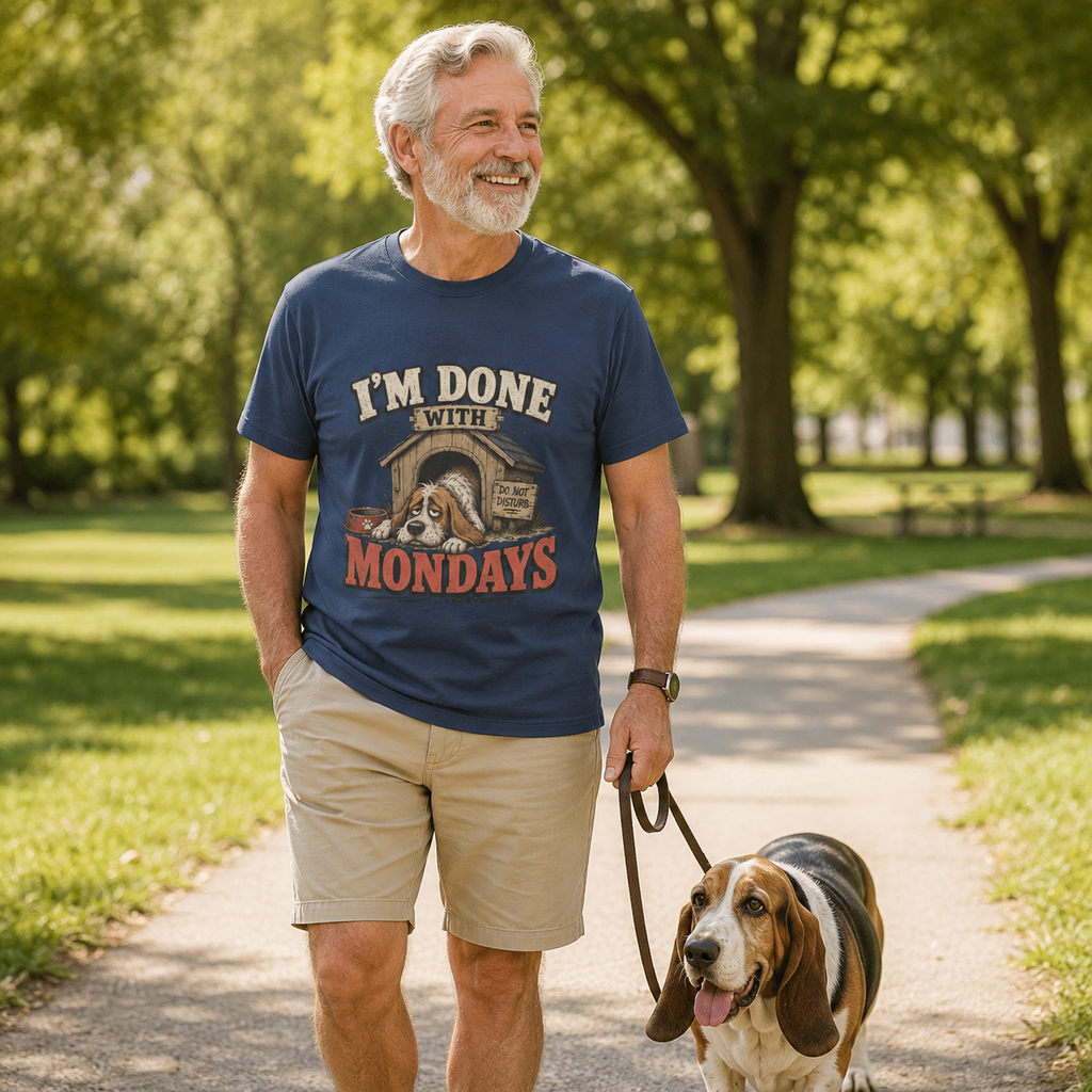 Dog Done With Mondays Funny Dog Classic Fit T-Shirt